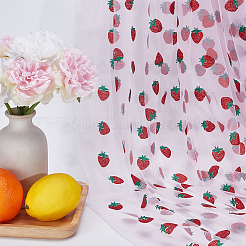 Strawberry Pattern Polyester Mesh Lace Fabric&nbsp;DIY-WH0419-42