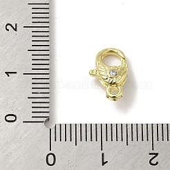 Brass Micro Pave Clear Cubic Zirconia Lobster Claw Clasps&nbsp;KK-K371-11B-G