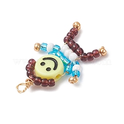 Glass Seed Beaded Human Charms&nbsp;PALLOY-MZ00969