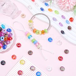 100Pcs 2 Styles Opaque Acrylic European Beads&nbsp;OACR-SC0002-74