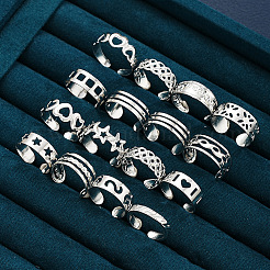 16Pcs 16 Styles Heart Star Alloy Cuff Toe Ring Sets&nbsp;FS-WG5F0D5-01