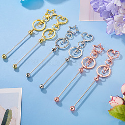12Pcs 6 Styles Alloy Bar Beadable Keychain for Jewelry Making DIY Crafts&nbsp;KEYC-TA0004-67