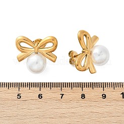 304 Stainless Steel Natural Shell Stud Earrings&nbsp;EJEW-G423-10G-01