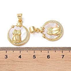 Brass Micro Pave Clear Cubic Zirconia Pendants&nbsp;KK-B083-32B-G