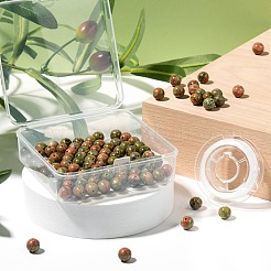 100Pcs 8mm Natural Unakite Round Beads&nbsp;DIY-LS0002-18