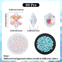 80Pcs Transparent Faceted Glass Connector Charms&nbsp;GLAA-SP0001-88C-02