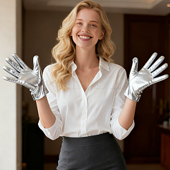 Women's Shiny PU Leather Gloves&nbsp;AJEW-CL0003-04A