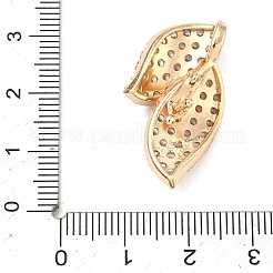 Leaf Brass Micro Pave Cubic Zirconia Enhancer Shortener Bails&nbsp;KK-F934-07D-G