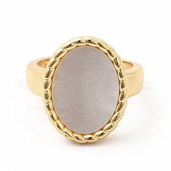 Natural Shell Oval Open Cuff Ring&nbsp;KK-A180-48G