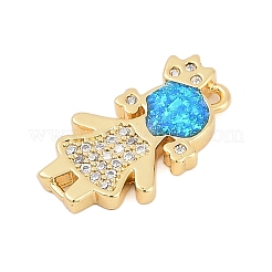 Brass Micro Pave Cubic Zirconia Pendants&nbsp;KK-I723-33G