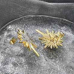 Brass Micro Pave Clear Cubic Zirconia Stud Earrings&nbsp;KK-B124-13PG