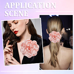 Flower Polyester Brooches&nbsp;JEWB-WH20008-04B