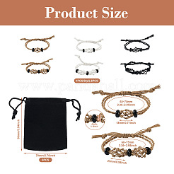 6Pcs Adjustable Braided Waxed Polyester Cord Macrame Pouch Bracelet Making&nbsp;BJEW-FW0001-04