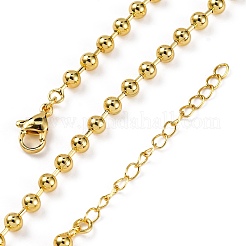 Rack Plating Brass Ball Chain Necklaces for Women&nbsp;NJEW-A035-04G-02