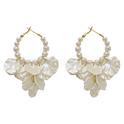 Petaline Alloy Hoop Earrings&nbsp;FS-WG7841D-01