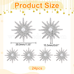 24Pcs Plastic with Rhinestone Brooches&nbsp;JEWB-WR00007