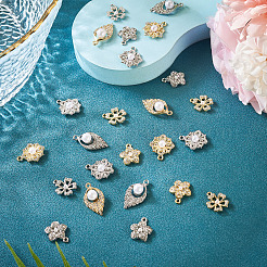 32Pcs 8 Styles Alloy Rhinestone Pendants&nbsp;FIND-TA0006-35