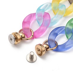 Frosted Transparent Acrylic Curb Chain for DIY Keychains&nbsp;HJEW-JM00400-06