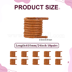 10 Pairs Polyester Shoelaces&nbsp;AJEW-ME0001-63A