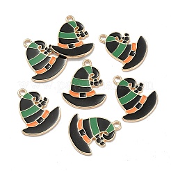 Halloween Light Gold Tone Alloy Enamel Pendants&nbsp;ENAM-P247-28KCG