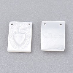 Natural White Shell Mother of Pearl Shell Charms&nbsp;SSHEL-L018-006