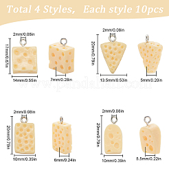 40Pcs 4 Styles Resin Pendants&nbsp;RESI-SC0003-46