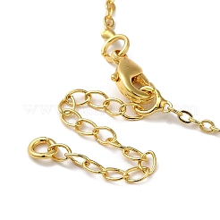 Golden Brass Crescent Moon Pendant Necklace with Rhinestone&nbsp;NJEW-Z015-01D-G