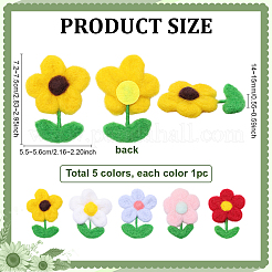 5Pcs 5 Colors Handmade Wool Felt Ornament&nbsp;DIY-PH0034-68