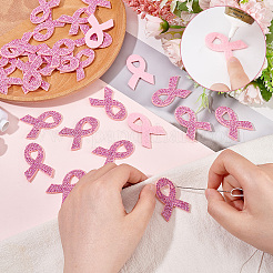 30Pcs Breast Cancer Awareness Ribbon Rhinestone Appliques&nbsp;PATC-FG0001-48