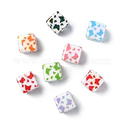 30Pcs UV Plating Acrylic Printed Beads&nbsp;MACR-CJ0002-10