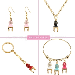30Pcs 6 Colors Alloy Enamel Pendants&nbsp;ENAM-CJ0002-36