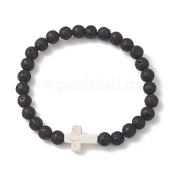 Natural Lava Rock Beads Stretch Bracelets for Women&nbsp;BJEW-JB13268