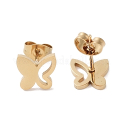 PVD Vacuum Plating 304 Stainless Steel Stud Earrings for Women&nbsp;EJEW-A048-48F-G