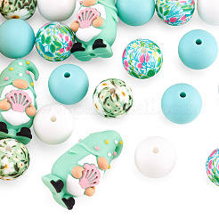21Pcs 5 Styles Food Grade Eco-Friendly Silicone Beads&nbsp;FIND-TA0010-86B