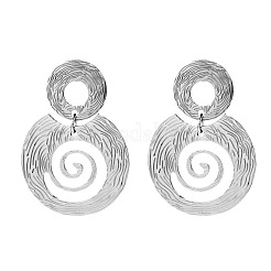 304 Stainless Steel Spiral Stud Dangle Earrings for Women&nbsp;WG2DEFF-01