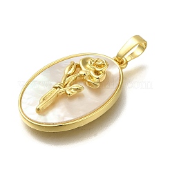 Brass Pave Shell Birth Flower Pendants&nbsp;FIND-I040-04A