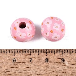 Printed Wood European Beads&nbsp;WOOD-G029-06E