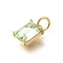Brass Glass Charms&nbsp;KK-V011-36G-A