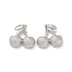 Cherry Brass Stud Earrings&nbsp;EJEW-F895-18P