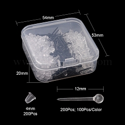 200Pcs 2 Colors Eco-Friendly Plastic Stud Earring Findings&nbsp;KY-YW0001-19