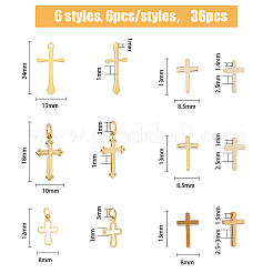 36Pcs 6 Style Long-Lasting Plated Brass Charms&nbsp;KK-FH0005-19