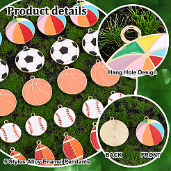 40Pcs 5 Styles Alloy Enamel Pendants&nbsp;ENAM-PH0002-86
