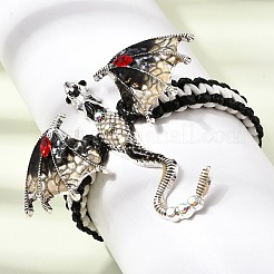 Pterosaur Alloy Enamel & Rhinestones Link Bracelets&nbsp;BJEW-A165-01B