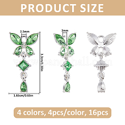 16Pcs 4 Colors Alloy Rhinestone Pendants&nbsp;RB-FH0001-13