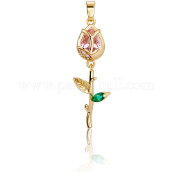 10Pcs Brass Micro Pave Cubic Zirconia Pendants&nbsp;KK-BBC0019-43