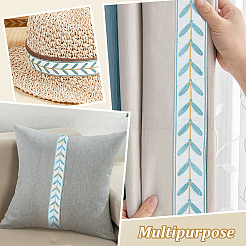 12M Polyester Jacquard Leaf Ribbon&nbsp;OCOR-OC0001-46A