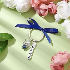 Angel Glass Pearl Beads & Acrylic Beads Charms Keychain&nbsp;KEYC-PH01054-05A