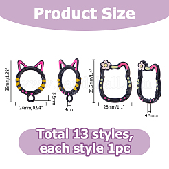 13Pcs 13 Styles Zinc Alloy Spring Gate Rings&nbsp;FIND-HS0002-54