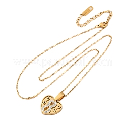 304 Stainless Steel Polymer Clay Rhinestones Heart Openable Pendant Necklaces for Women&nbsp;NJEW-Z065-13G