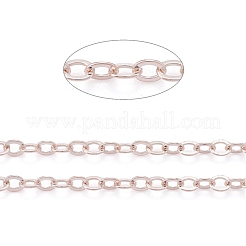 Brass Flat Oval Cable Chains&nbsp;CH030-RG